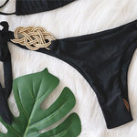 New Patchwork Halter Knitted Bikini Women Swimwear Female Swimsuit Two-pieces Bikini set Brazilian Bather Bathing Suit Swim Lady