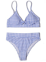 ZTVitality Bow Plaid Bikinis Push Up Sexy Bikini 2021 Hot Sale Straps Padded High Waist Swimsuit Retro Swimwear Women Biquini