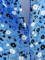 Foridol Blue Floral Print Summer Beach Dress Women Casual Holiday Short Sleeve Dress Boho Sundress Vestidos Fashion Clothes