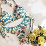 2022 Bikini Set Women Swimwear Push Up Swimsuit Bottom Print Brazilian Biquini Bathing Suit Swim Wear Beach