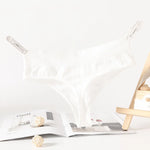Breathable Cotton Lady thong Solid Color Women's T-back Sexy Elastic waistband T-Pants Seamless G-String Cotton Crotch Knickers