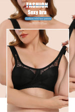 Womens Lace Bra Bralette Black Sexy Lingerie Wire Free Underwear Tops Minimizer Plus Size Brassiere BH 36-56 A B C D E F G H Cup