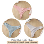 3Pcs/Set Women Cotton Thongs Panties Sexy Low Waist G-String Briefs Ladies Brazilian Lingerie Girls Breathable Intimates Bikini