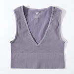 Women Crop Top Sexy Seamless Underwear Female Fitness Sleeveless Camisole Plunge Bralette Sports Cropped Tops Lingerie