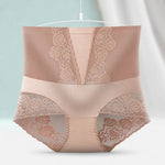 Women Lace Embroidery Flowers Panties Sexy High Waist Butt Lifter Briefs Health Tummy Slim Seamless Underwear Plus Size Knickers