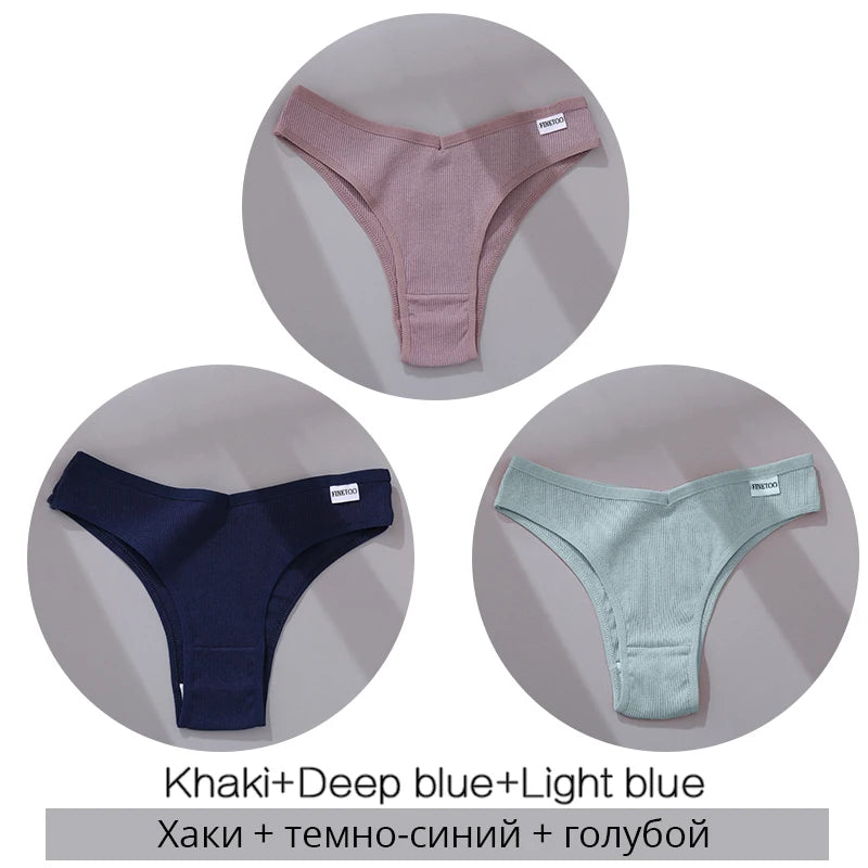 3Pcs/Set Cotton Women Briefs Sexy Seamless Brazilian Panties Female Low Rise Underwear Breathable Underpants Girls M-XL Intimate