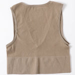 Deep V-Neck Crop Top 18 Colors Slim Fit Tank Stretchy Sleeveless Crop Vest Casual Ribbed Knit Top Low Cut Summer Camisole M-XL