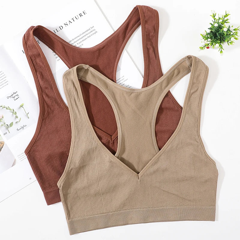 Seamless Bras For Women Bra Tops Wirefree Brassiere Unlined Deep Vneck Bra Comfort LingerieBralette Top Female Underwear