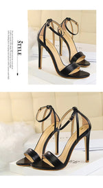 BIGTREE Shoes 11 cm High Heeled Sandals Women Summer Shoes Stiletto High Heels Open toed hollowed out Women Sandals Party Shoes