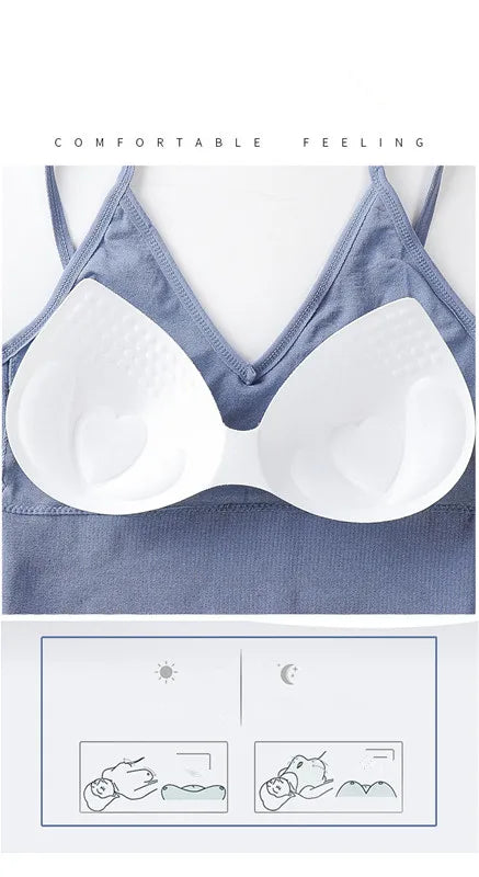 Women Tube Tops Seamless Bra Crop Top Sports Underwear Streetwear Fitness Tops Cami With Removable Pads Solid Color Lingerie