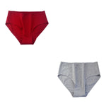 2PCS/Set Cotton Briefs Women High Waist Underpants Solid Color Lingerie Female Comfot Breathable M-2XL Panties Intimates