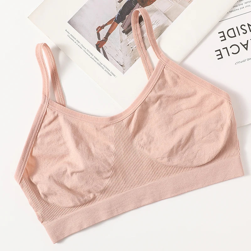 Women Tank Crop Top Female Seamless Underwear Backless No Pads Unlined Sexy Lingerie Comfort Woman Top Camisole