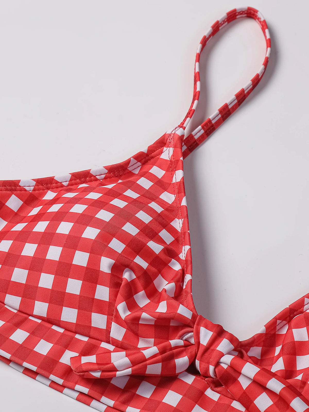 ZTVitality Bow Plaid Bikinis Push Up Sexy Bikini 2021 Hot Sale Straps Padded High Waist Swimsuit Retro Swimwear Women Biquini