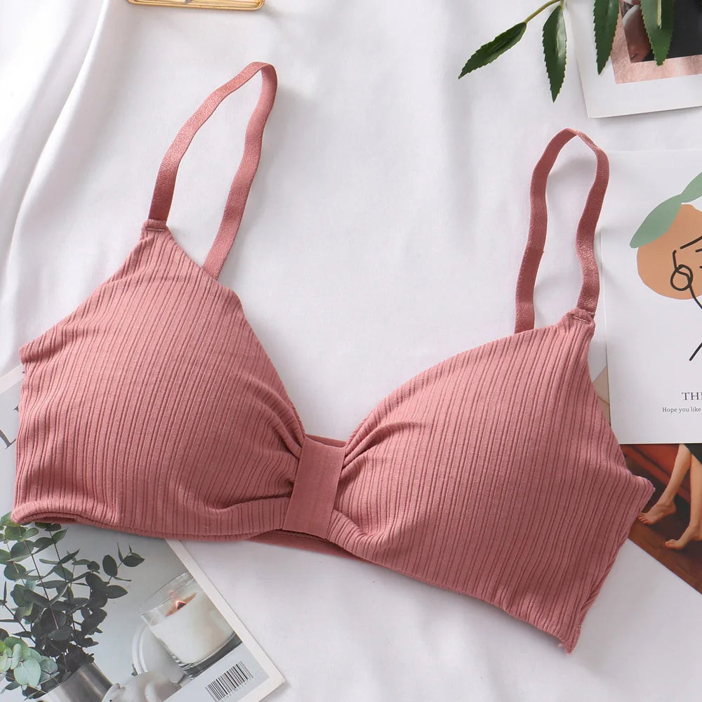 Push-Up Bras for Women Sexy Adjustable Straps Brassiere Wire Free Bra Seamless Underwear Solid Color Lingerie One Size