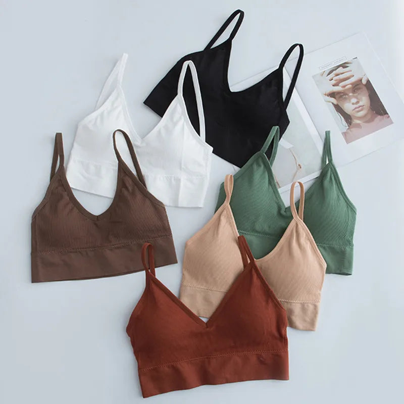 Women Tube Top U Back Crop Top Push Up Bra Sexy Lingerie Seamless Underwear Female Solid Color Sport Top Fitness Brassiere