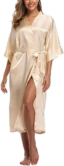 Hiloc Solid Color Sleepwear Robe Lace Up Peignoirs For Women Pajama Flare Sleeves Bathrobes Female Nightwear Elegant Loungewe