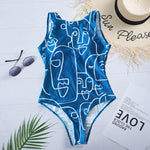 Striped Women One Piece Swimsuit High Quality Swimwear Printed Push Up Monokini Summer Bathing Suit Tropical Bodysuit Female