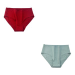 2PCS/Set Cotton Briefs Women High Waist Underpants Solid Color Lingerie Female Comfot Breathable M-2XL Panties Intimates