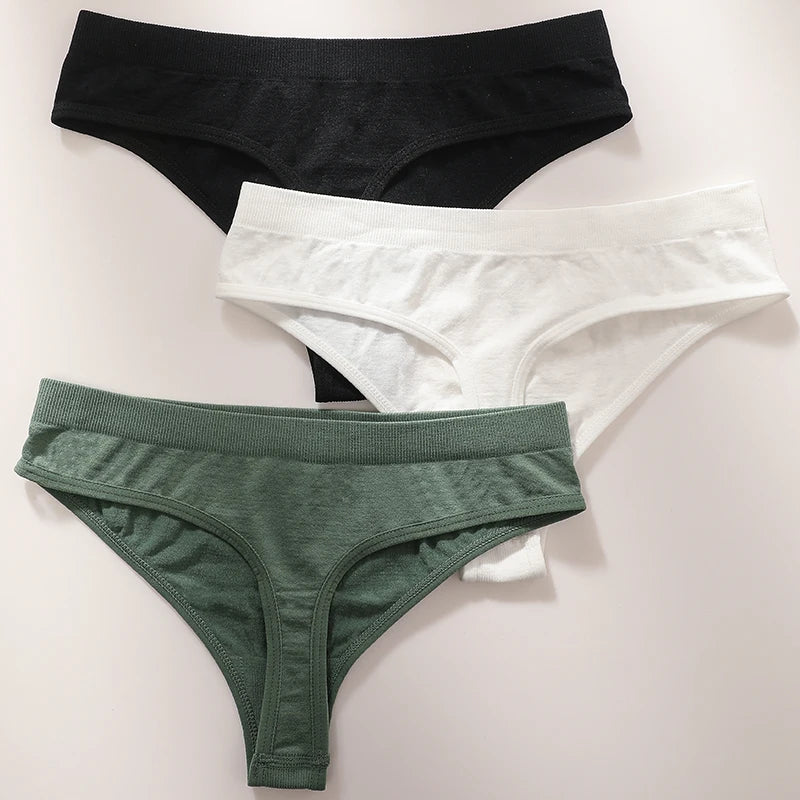 3PCS/Set Seamless Thongs Women Panties G-String Sport Underwear Female Sexy Lingerie Low Waist T-Back Underpants M-XL Intimates