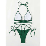 Sexy Micro Bikini 2025 Criss Cross Swimwear Bandage Woman Swimsuit Female Thong Bikinis Set 2 Piece Women Bathing Suit Beachwear