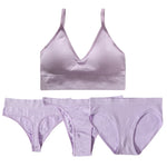 4pcs/set Women Underwear Set Active Wear Bra Top Female U Back Sports Bra And Panties Set G-String Thongs Sexy Lingerie