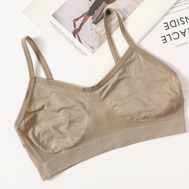 Women Tank Crop Top Female Seamless Underwear Backless No Pads Unlined Sexy Lingerie Comfort Woman Top Camisole
