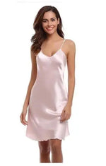 Oversize 3XL 4XL Female Satin Nightgown Lady Sexy Spaghetti Strap Night Dress Women Nighties Sleeveless Sleepwear Nightwear