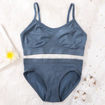 Women Seamless Bra And Panties Set Non-Wire Push-Up Bralette Female Low-Waist Thongs T-back Panties Sexy Lingerie Underwear Set