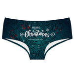 Seamless Milk Silk Lady Underpants Cartoon Santa Claus Reindeer Printed Women'sTriangle Pants Xmas Letter Print Panties