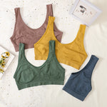 Seamless Bra Non-wire Tank Bras For Women Sports Underwear Sexy Lingerie B C Cup Crop Tops Comfy Unlined Ladies Intimates M-L