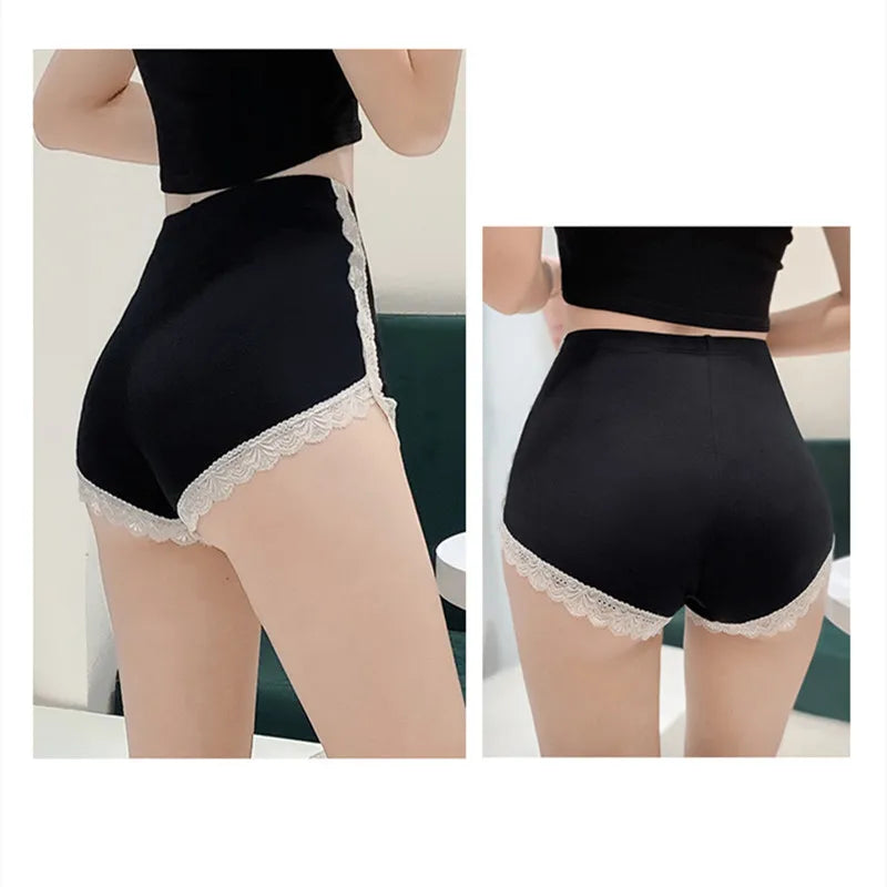 Ice Silk Safety Pants Women Shorts High Rise Underwear Sexy Lingerie Summer Under Skirt Shorts Female Lace Panties