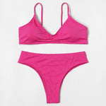 ZTVitality Ribbed Sexy Bikini Set 2023 New Arrival Padded Bra Push Up Swimsuit Women Brazilian Summer Beachwear Solid Swimwear