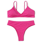 ZTVitality Ribbed Sexy Bikini Set 2023 New Arrival Padded Bra Push Up Swimsuit Women Brazilian Summer Beachwear Solid Swimwear