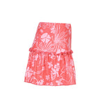 Women's Summer Ruffles A-Line Mini Skirt Y2K Style High Waist Floral Print Frill Trim Above Knee Short Skirt Blue/Pink/Purple