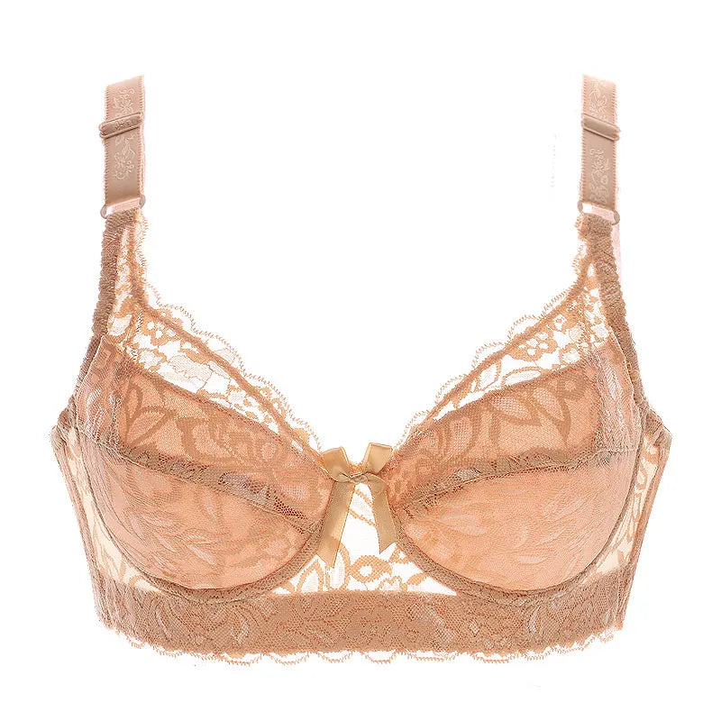 Sexy Lace Push Up Women Bra Underwear Thin Cup Underwire Bralette Plus Size 75-105 B C D Cup Ultra-thin Lace Sexy Bras