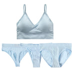 4pcs/set Women Underwear Set Active Wear Bra Top Female U Back Sports Bra And Panties Set G-String Thongs Sexy Lingerie