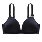 Thin Triangle Cup Bra Non-removable Shoulder Straps Women Underwear Deep-V Adjusted Brassiere Without Steel Ring Sleep Bralette