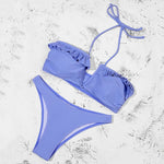 ZTVitality Ruffles V-Neck Sexy Bikinis Push Up Bikini 2025 New Arrival Halter Bandage Swimsuit Low Waist Swimwear Women Biquini