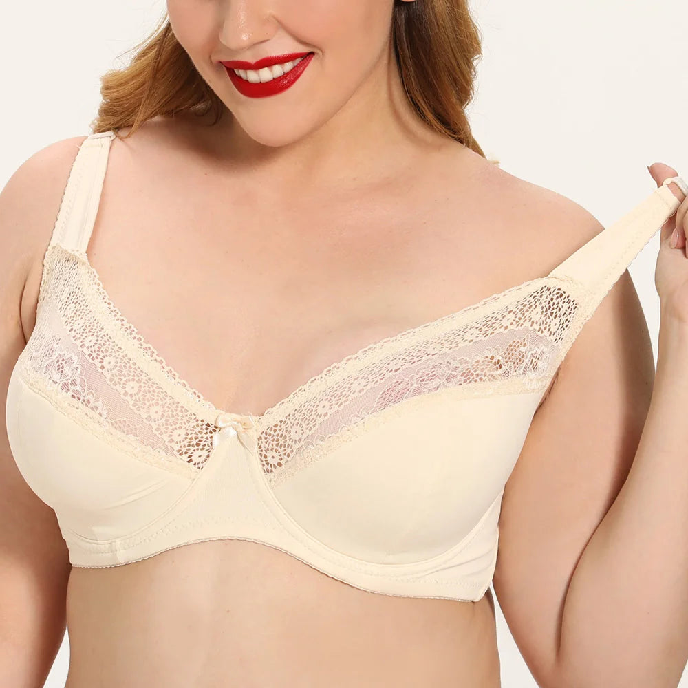 Plus Size Lace Bras For Women Lager Sexy Push Up Bra Bralette Comfortable Underwired Underwear Lingerie Tops BH D DD E F G Cup