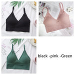 3Pcs/Set Women Sexy Crop Tops Seamless Bra Female Streetwear Sport Crop Top Tee Solid Color Underwear Lingerie Push Up Bra