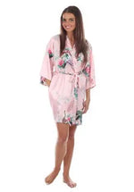 Wholesale Flower&Peacock Kimono Bathrobe Women Satin Soft Sleepwear Sexy Mini Bride Bridesmaid Wedding Robe Dressing Party Gown