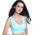Shockproof Sports Yoga Bra for Women Removable Breast Pad S-7XL Sexy Elastic Back Cotton Sleep Bra Comfortable Sleepwear Top
