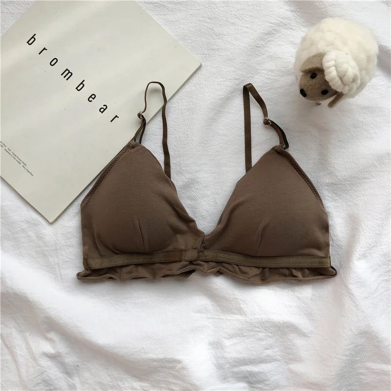 Non-wire Bras for Women Seamless Bra Top Sexy Lingerie Female Soft Brassiere Solid Color Back Closure Underwear