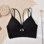 U Back Tank Top For Women Wireless Crop Top Lace Underwear Backless Bra Sexy Lingerie Padded Camisole