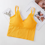 Women Tube Tops Seamless Bra Crop Top Sports Underwear Streetwear Fitness Tops Cami With Removable Pads Solid Color Lingerie