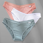 3PCS M-2XL Women Cotton Panties Briefs Female Sexy V Wasit Underwear Ladies Underpants Pantys Girls Plus Size Intimates Lingerie