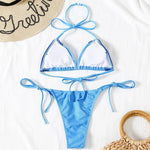 Sexy Leopard Bikini 2025 Halter Swimsuit Women String Swimwear Female Micro Bikini Set Brazilian Bathing Suit Push Up Swim Wear