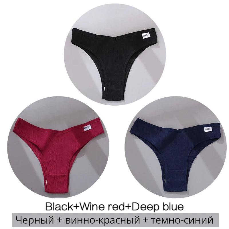 3Pcs/Set Cotton Women Briefs Sexy Seamless Brazilian Panties Female Low Rise Underwear Breathable Underpants Girls M-XL Intimate