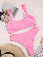 Sexy Solid Yellow Bikini 2026 Mujer High Cut Pleate Women's Swimsuit Separate Beach Bathing Suit High Waist Swimwear Biquini New