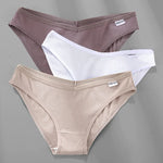 3PCS M-2XL Women Cotton Panties Briefs Female Sexy V Wasit Underwear Ladies Underpants Pantys Girls Plus Size Intimates Lingerie